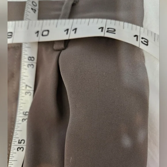 Tan Dress Pants with Wide-Leg Design and Pleated Front - Picture 10 of 15